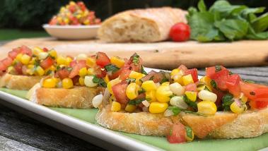 Corn & Tomato Bruschetta