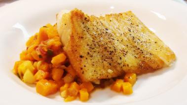 Halibut with Butternut Squash Hash Recipe