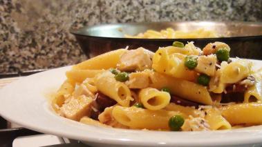 Chicken Penne with Chroizo and Peas Recipe