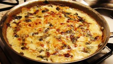 Potato Gratin with Blue Cheese and Spinach Recipe