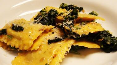 Pumpkin Ravioli with Broccoli Rabe Recipe