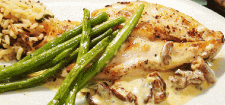 Chicken with Mushroom Cream Sauce Recipe