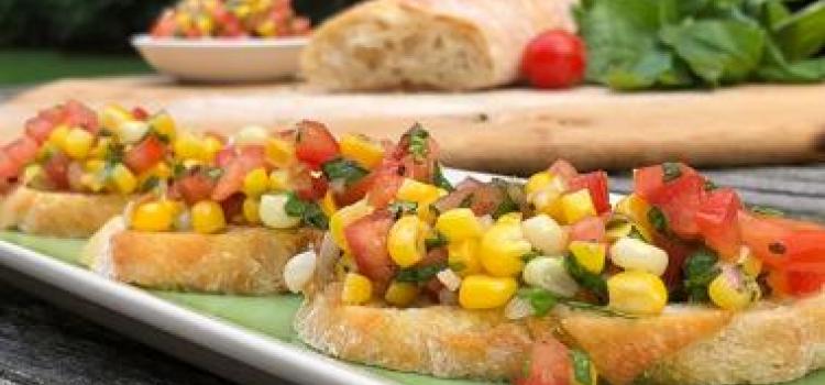 Corn & Tomato Bruschetta