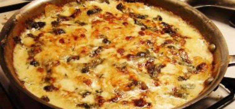 Potato Gratin with Blue Cheese and Spinach Recipe