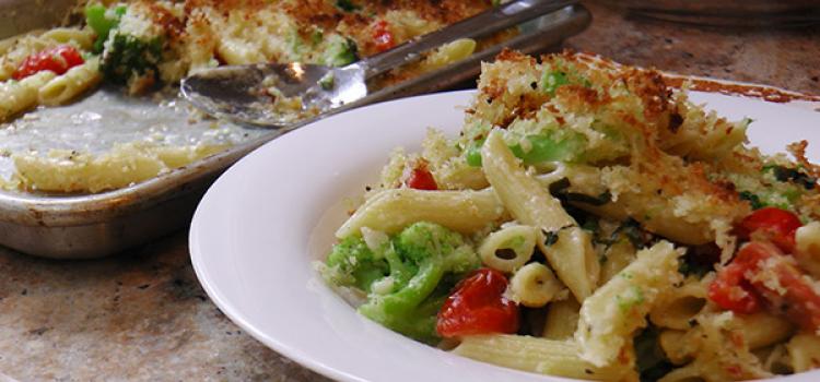 Martha & Marley Spoon's Creamy Sheet Pan Pasta with Broccoli & Tomato