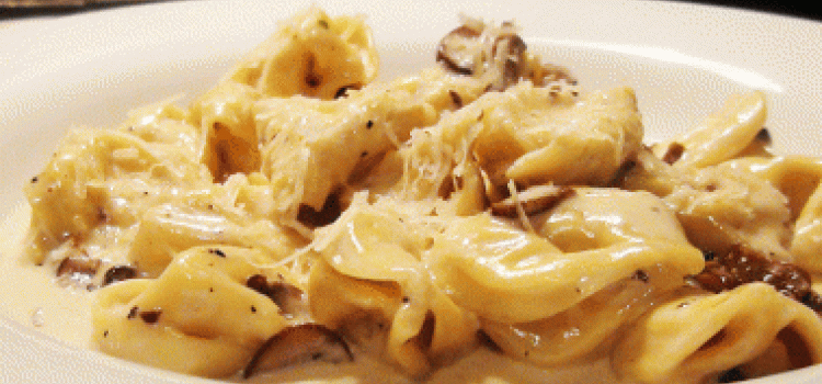 Tortellini with Mushroom Alfredo Sauce