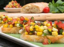 Corn & Tomato Bruschetta