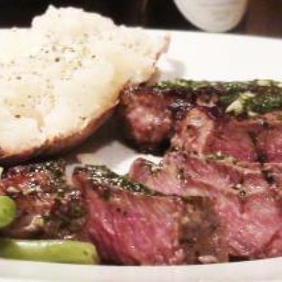 New York Steak With Garlic Parsley Butter