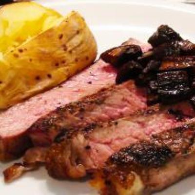 Grilled Ribeye with Balsamic Portabella Mushrooms Recipe