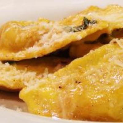 Mushroom Ravioli with Brown Butter Sauce