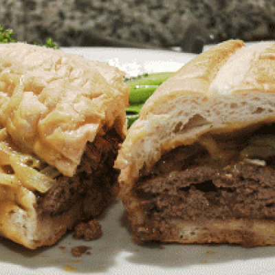 Philadelphia Eagles Cheesesteak Burger