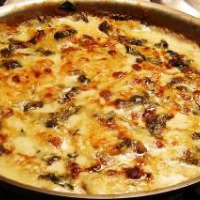 Potato Gratin with Blue Cheese and Spinach Recipe