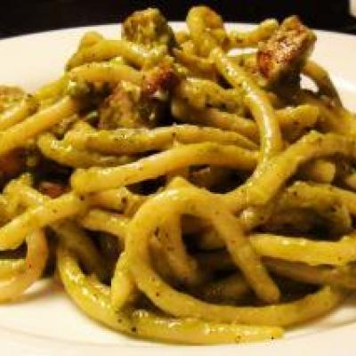 Spaghetti Pesto with Chicken