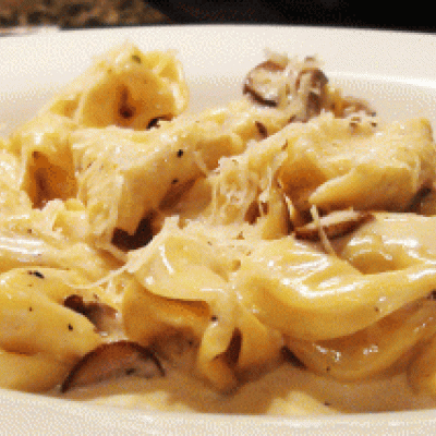 Tortellini with Mushroom Alfredo Sauce