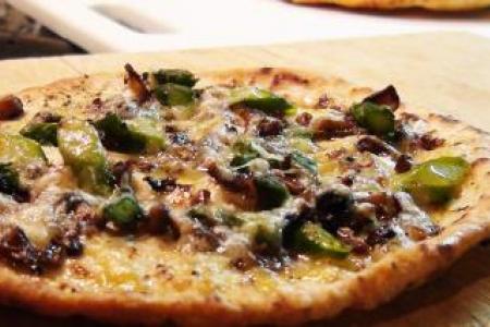 Mushroom & Asparagus Flatbread Pizza