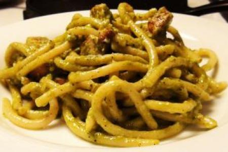 Spaghetti Pesto with Chicken