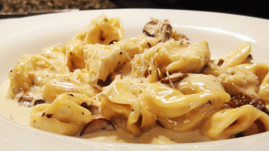 Tortellini with Mushroom Alfredo Sauce